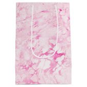 ピンクガーリー渦巻形のユニコーン ミディアムペーパーバッグ (裏面)