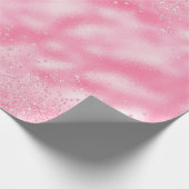 ピンクガーリー紙吹雪ダイヤモンド輝き ラッピングペーパー (角)