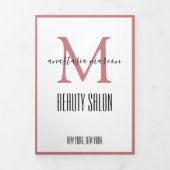ピンクガーリー美しいスパサロンフォトモノグラム 三つ折りカード (カバー)