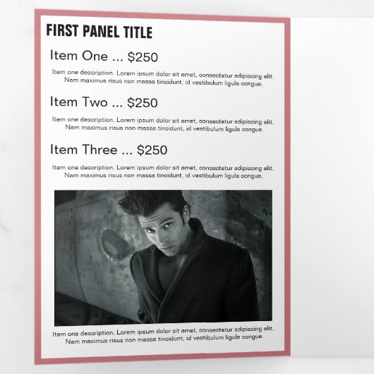 ピンクガーリー美しいスパサロンフォトモノグラム 三つ折りカード (内部最初)