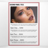 ピンクガーリー美しいスパサロンフォトモノグラム 三つ折りカード (内部中)