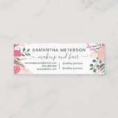 ピンクガーリー美しい熱帯フローラアポイントメント スキニー名刺 (裏面)