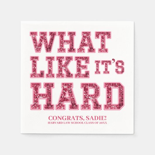 ピンクガーリー美学法科卒業式 スタンダードカクテルナプキン (正面)