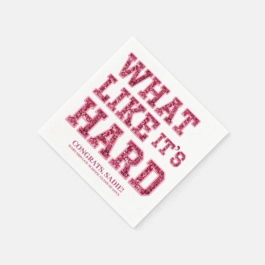 ピンクガーリー美学法科卒業式 スタンダードカクテルナプキン (角)