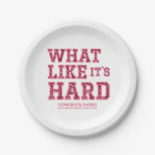 ピンクガーリー美学法科卒業式 ペーパープレート (正面)