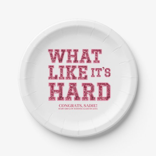 ピンクガーリー美学法科卒業式 ペーパープレート (正面)