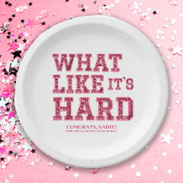 ピンクガーリー美学法科卒業式 ペーパープレート