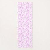 ピンクガーリー色あせた愛のハート名パーソナライズされた ヨガマット (正面)