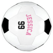 ピンクガーリー色の名前の黒い数ミニマル字 サッカーボール (回転)