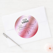 ピンクガーリー色グラデーション灰色のロ華美ゴ ラウンドシール (封筒)