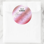 ピンクガーリー色グラデーション灰色のロ華美ゴ ラウンドシール (バッグ)