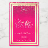 ピンクガーリー製品の包装ラベル金ゴールド枠 フードラベル (シングルラベル)