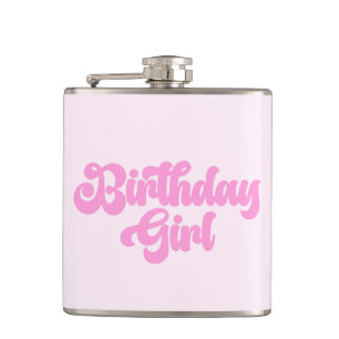 ピンクガーリー誕生日ガール誕生日飲料 フラスク