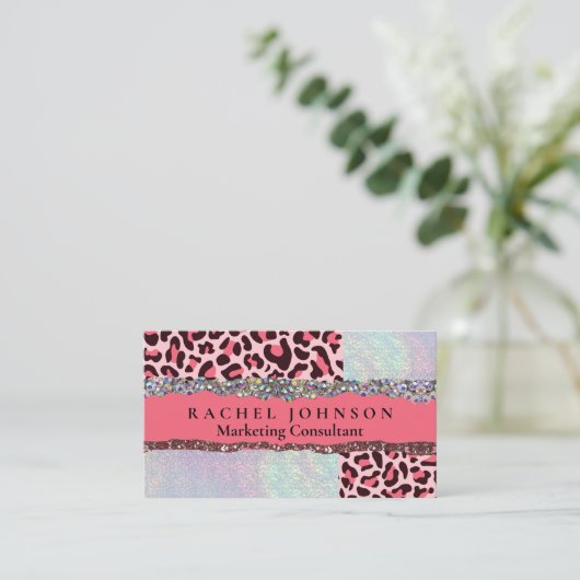 ピンクガーリー赤面グモダンラフェミニンムレトロブシン 名刺 (スタンド正面)