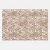 ピンクガーリー赤面グリッターヒョウ印刷 ラッピングペーパーシート (正面2)