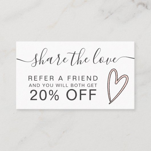 ピンクガーリー赤面ハートフォント共有ラブ 紹介カード (正面)