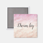 ピンクガーリー赤面ピーチグラムヒョウ絞り染め マグネット (正面/裏面)