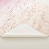 ピンクガーリー赤面ピーチグラムレオパードプリント絞り染め シェルパブランケット (3/4)