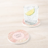 ピンクガーリー赤面ピーチヒョウ柄 コースター (側面)