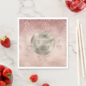 ピンクガーリー赤面金ゴールドグラデーションヒョウ印刷 スタンダードランチョンナプキン (インサイチュ)