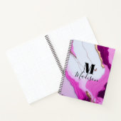 ピンクガーリー金ゴールドは白い大理石モノグラムを滴らせる ノートブック (内部)