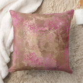 ピンクガーリー金ゴールドグラムヒョウ印刷 クッション (ブランケット)