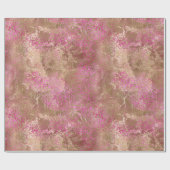 ピンクガーリー金ゴールドグラムヒョウ印刷 ラッピングペーパー (フラット)