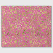 ピンクガーリー金ゴールドグラムヒョウ ラッピングペーパー (フラット)