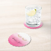 ピンクガーリー金ゴールドグリッターまつげ ペーパーコースター (インサイチュ)