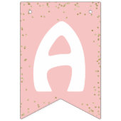 ピンクガーリー金ゴールドグリッターカテコーンユニコーンキャット バンティングフラッグ (第3の旗)