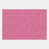 ピンクガーリー金ゴールドグリッタージュエルダイヤモンド ラッピングペーパーシート (正面2)