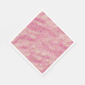 ピンクガーリー金ゴールドグリッターヒョウ印刷 スタンダードランチョンナプキン (角)