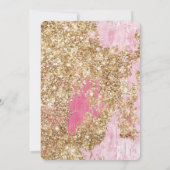 ピンクガーリー金ゴールドグリッターブライダルシャワー 招待状 (裏面)
