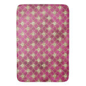 ピンクガーリー金ゴールドグリッターマーメイド バスマット (正面縦)