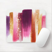 ピンクガーリー金ゴールドグリッター水彩筆画 マウスパッド (マウス)