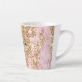 ピンクガーリー金ゴールドグリッター カフェラテマグ (右)