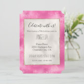 ピンクガーリー金ゴールドグリッター 招待状 (スタンド正面)