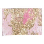 ピンクガーリー金ゴールドグリッター 枕カバー (正面右)