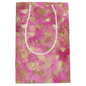 ピンクガーリー金ゴールドグレームダイヤモンド ミディアムペーパーバッグ (正面)