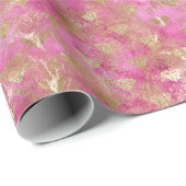 ピンクガーリー金ゴールドグレームダイヤモンド ラッピングペーパー (ロールコーナー)