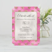 ピンクガーリー金ゴールドダイヤモンド 招待状 (スタンド正面)