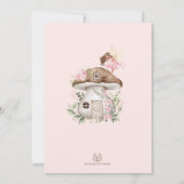 ピンクガーリー金ゴールドフェアリーガーデンバースデーパーティー 招待状 (裏面)