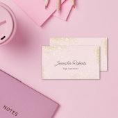 ピンクガーリー金ゴールドミニマルインストラクターエレガント 名刺