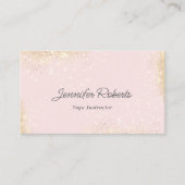 ピンクガーリー金ゴールドミニマルインストラクターエレガント 名刺 (正面)