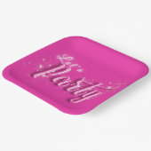 ピンクガーリー金ゴールドモダングリッターレッツパーティー ペーパープレート (傾斜あり)