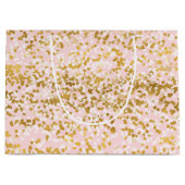 ピンクガーリー金ゴールド白紙吹雪 ラージペーパーバッグ (正面)