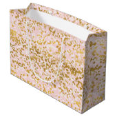 ピンクガーリー金ゴールド白紙吹雪 ラージペーパーバッグ (裏面アングル)