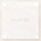 ピンクガーリー金ゴールド赤面ヒョウ印刷コースター ガラスコースター (裏面)