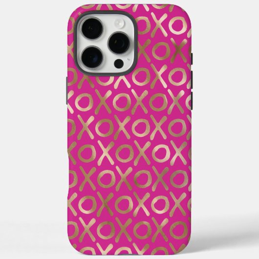 ピンクガーリー金ゴールドXOXO Case-Mate iPhoneケース (裏面)