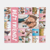 ピンクガーリー20枚の写真最高の友友のモダン逃亡シンプル フリースブランケット (正面(横))